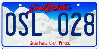 SD license plate 0SLO28