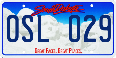 SD license plate 0SLO29