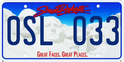 SD license plate 0SLO33