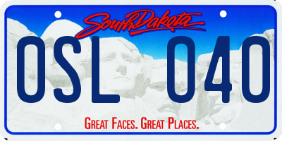 SD license plate 0SLO40