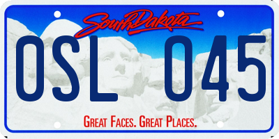 SD license plate 0SLO45