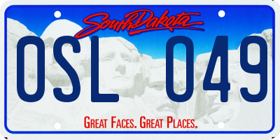 SD license plate 0SLO49