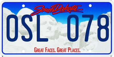 SD license plate 0SLO78