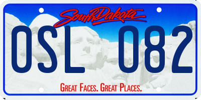 SD license plate 0SLO82