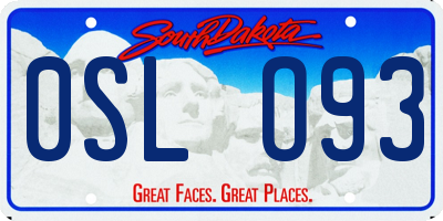 SD license plate 0SLO93