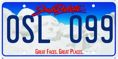 SD license plate 0SLO99