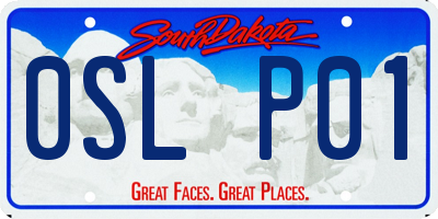 SD license plate 0SLP01