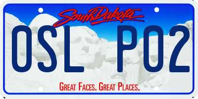 SD license plate 0SLP02