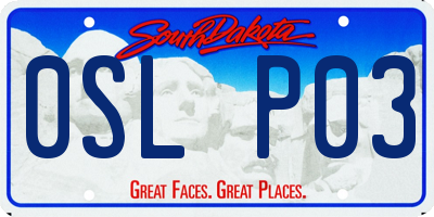 SD license plate 0SLP03