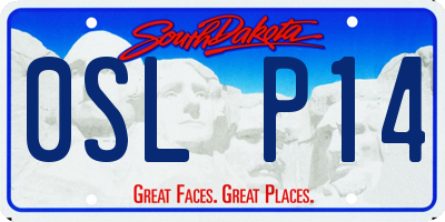 SD license plate 0SLP14