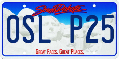 SD license plate 0SLP25