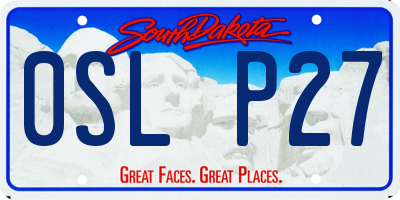 SD license plate 0SLP27