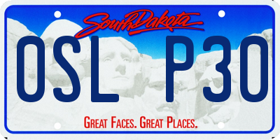 SD license plate 0SLP30