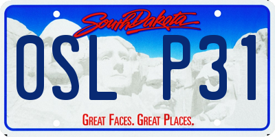 SD license plate 0SLP31