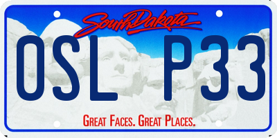 SD license plate 0SLP33