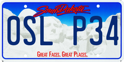 SD license plate 0SLP34