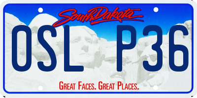 SD license plate 0SLP36