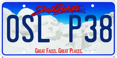 SD license plate 0SLP38