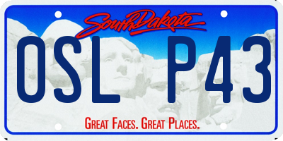SD license plate 0SLP43