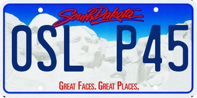 SD license plate 0SLP45