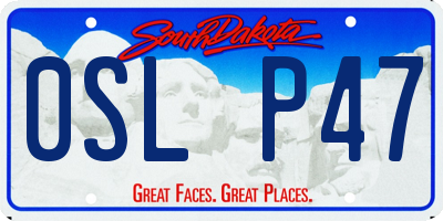 SD license plate 0SLP47