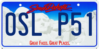 SD license plate 0SLP51