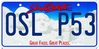 SD license plate 0SLP53