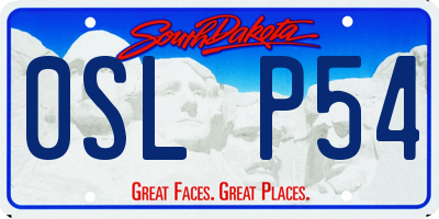 SD license plate 0SLP54