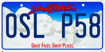 SD license plate 0SLP58