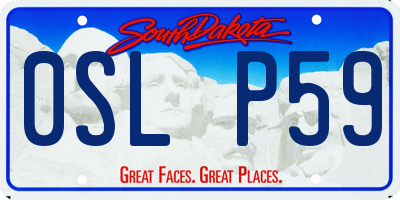 SD license plate 0SLP59