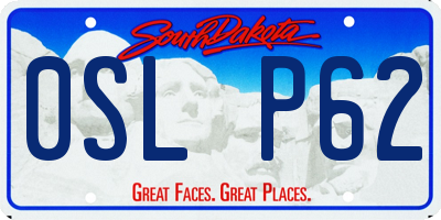 SD license plate 0SLP62