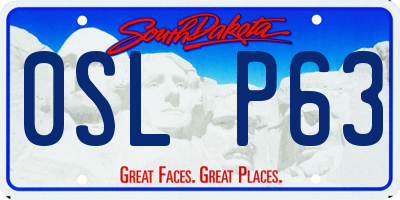 SD license plate 0SLP63