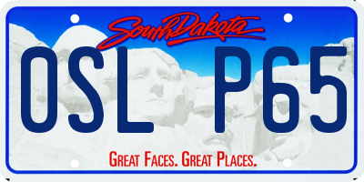 SD license plate 0SLP65