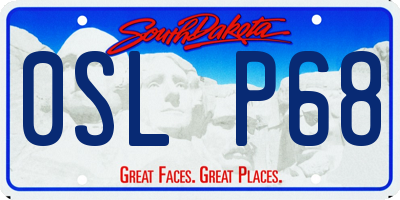 SD license plate 0SLP68