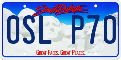 SD license plate 0SLP70