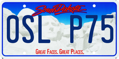 SD license plate 0SLP75