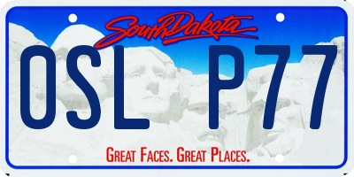 SD license plate 0SLP77