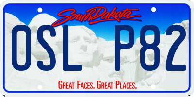 SD license plate 0SLP82