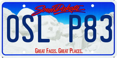 SD license plate 0SLP83
