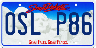 SD license plate 0SLP86