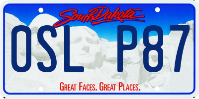SD license plate 0SLP87