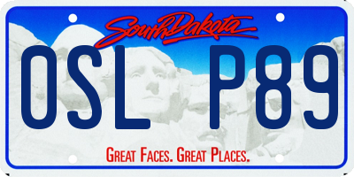 SD license plate 0SLP89