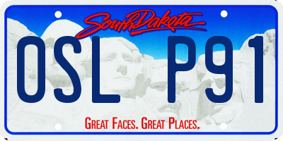 SD license plate 0SLP91