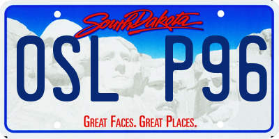 SD license plate 0SLP96