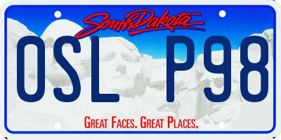 SD license plate 0SLP98