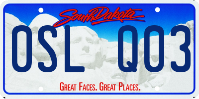 SD license plate 0SLQ03