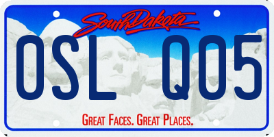SD license plate 0SLQ05