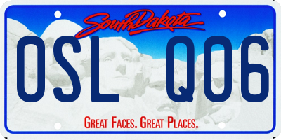 SD license plate 0SLQ06