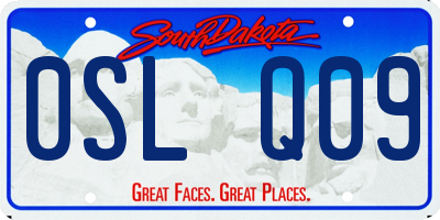 SD license plate 0SLQ09