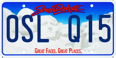 SD license plate 0SLQ15